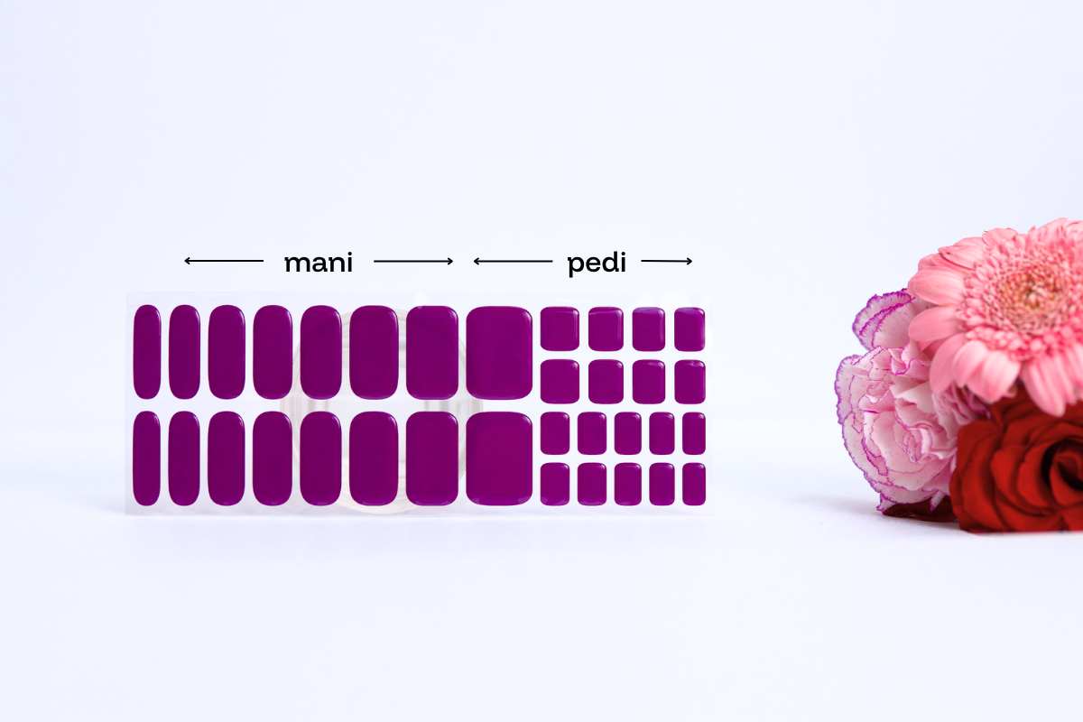 Born to Rule purple gel nail wraps — image 2
