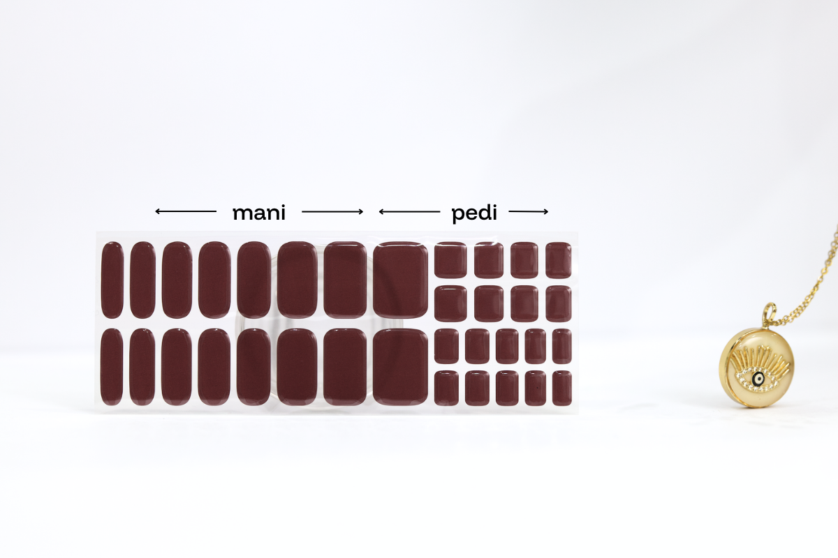 Flawless brown gel nail wraps — image 2