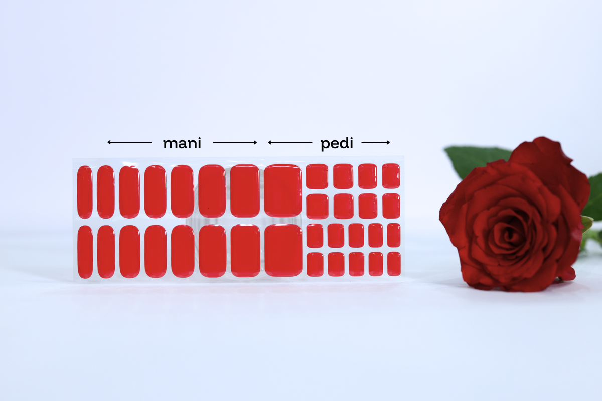 No Apologies red gel nail wraps — image 2