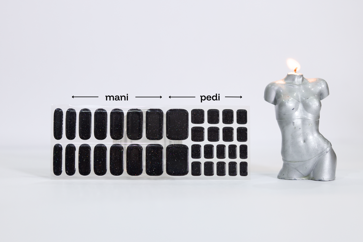 Shadow Work black glitter gel nail wraps — image 2