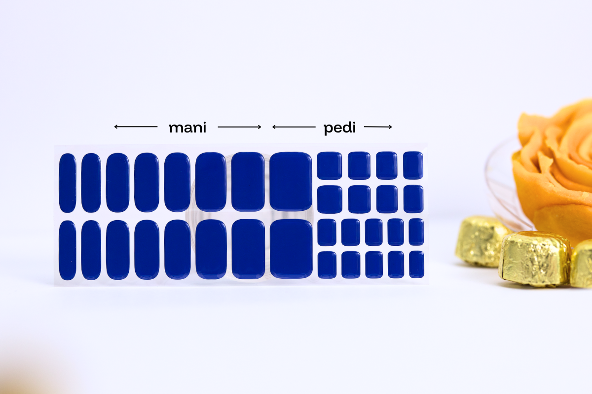 Unforgettable navy gel nail wraps — image 2