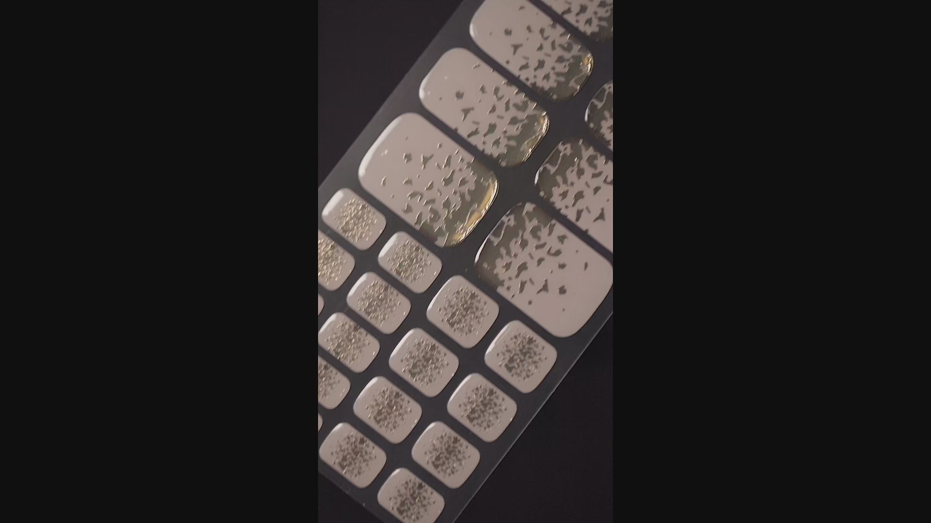 Load video: Billionaire Daughter gold &amp; beige gel nail wraps — image 3